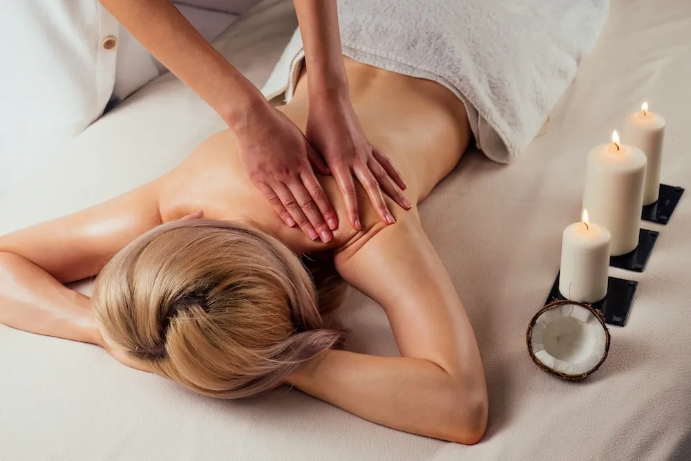 Coconut Oil Massage With Hot Stone